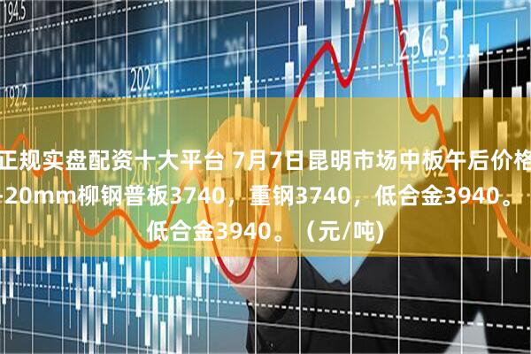 正规实盘配资十大平台 7月7日昆明市场中板午后价格稳，14-20mm柳钢普板3740，重钢3740，低合金3940。（元/吨)